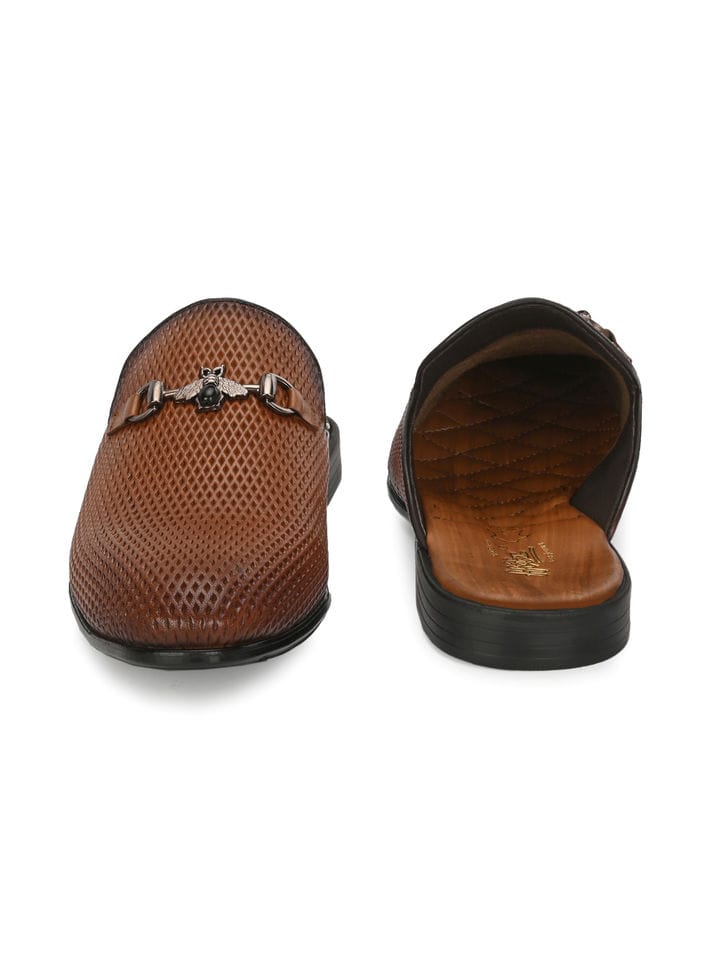 HitzMen's Tan Leather Mules - Image 2