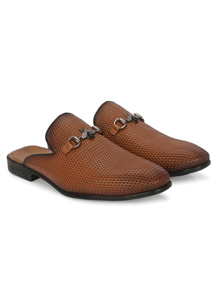 HitzMen's Tan Leather Mules