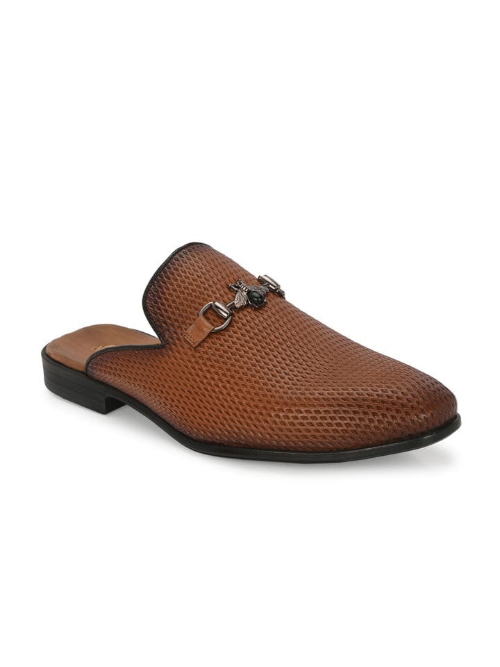 HitzMen's Tan Leather Mules - Image 4