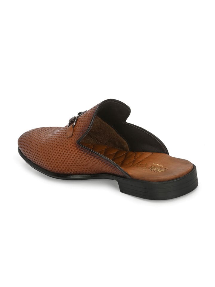 HitzMen's Tan Leather Mules - Image 3